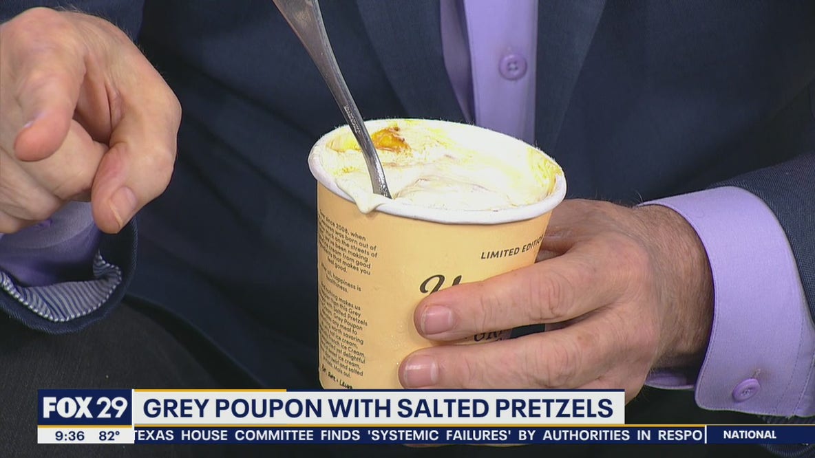 Van Leeuwen creates Grey Poupon ice cream with salted pretzels